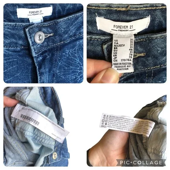 Forever 21 Floral Flare Jean 31 High Rise Bell Bottom Boho Retro Fringe Festival - Picture 13 of 14